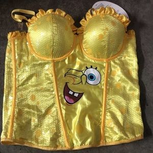 NWT Spongebob Square Pants Adult Costume Bustier M/L